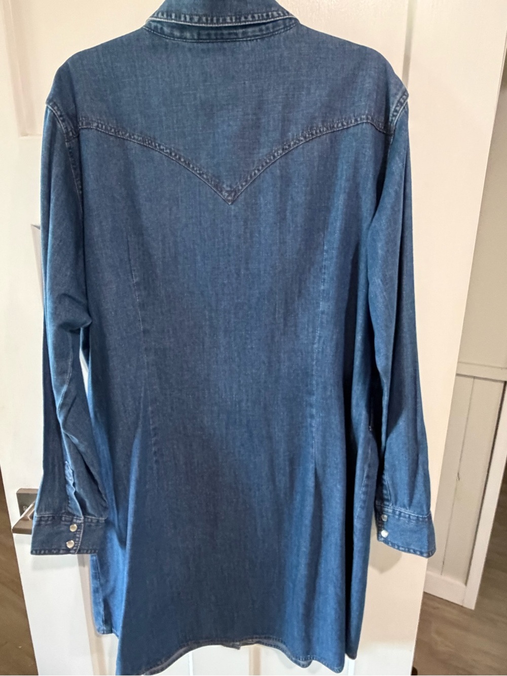 Wrangler Blue Denim Midi Shirt Dress - Picture 7 of 8
